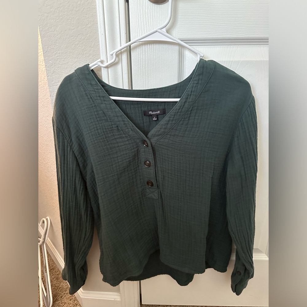 Madewell button up long sleeve blouse